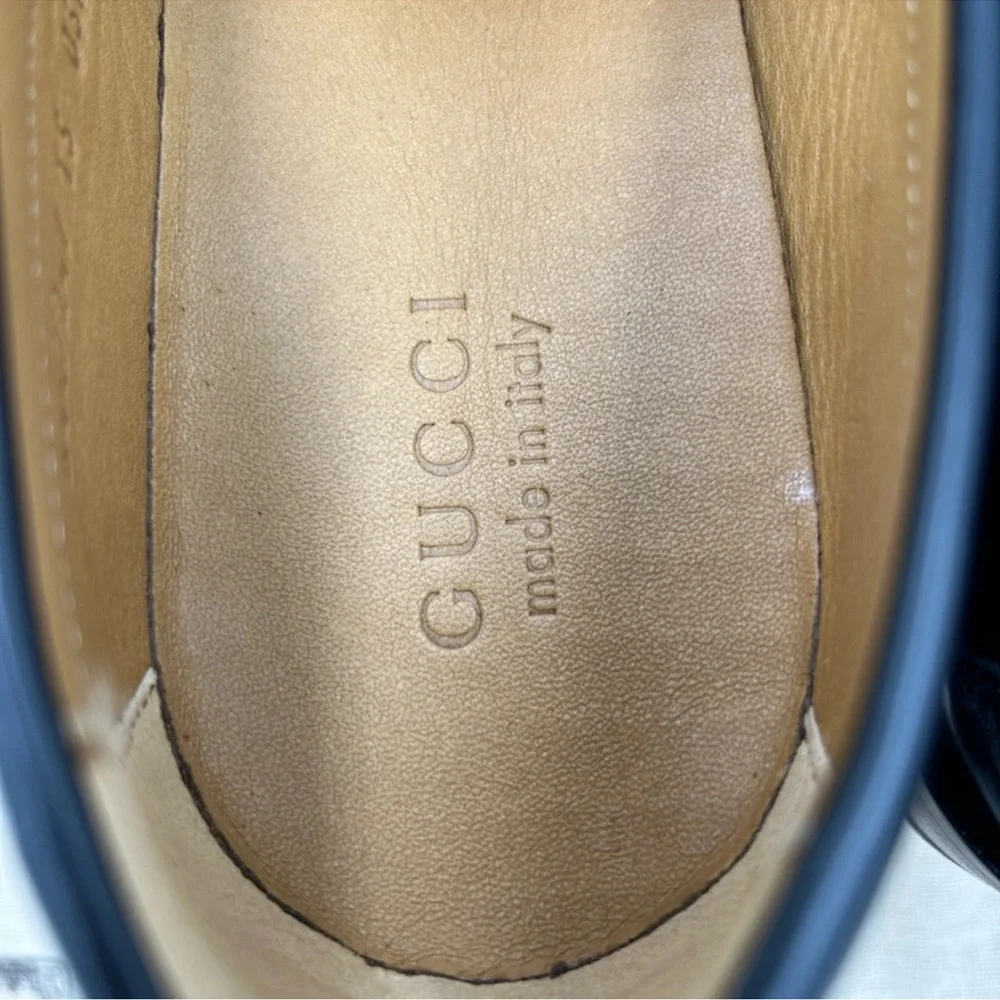 Men’s Gucci, black Kaveh interlocking G leather loafer size 13 made in Italy - Picture 9 of 12